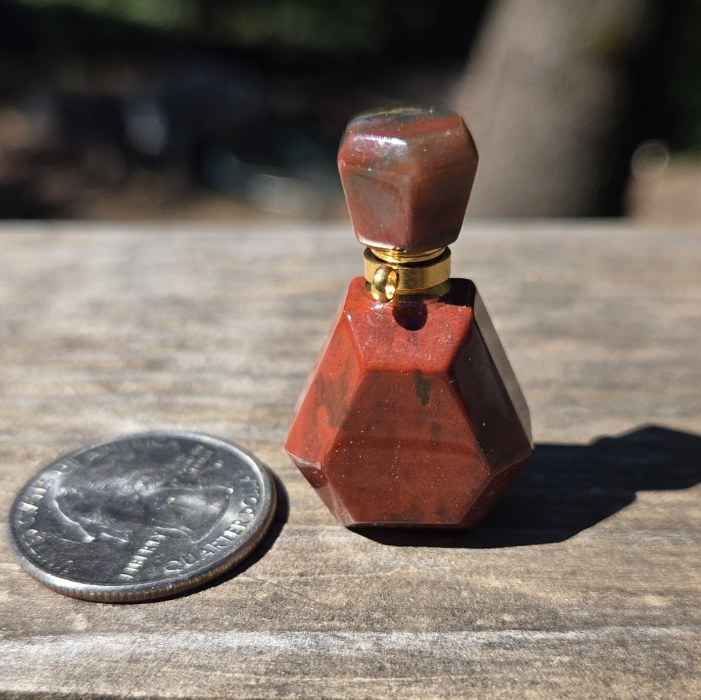 Mahogony Obsidian Hexagonal Crystal Bottle Essential Oil Aroma Therapy - Picture 3 of 6